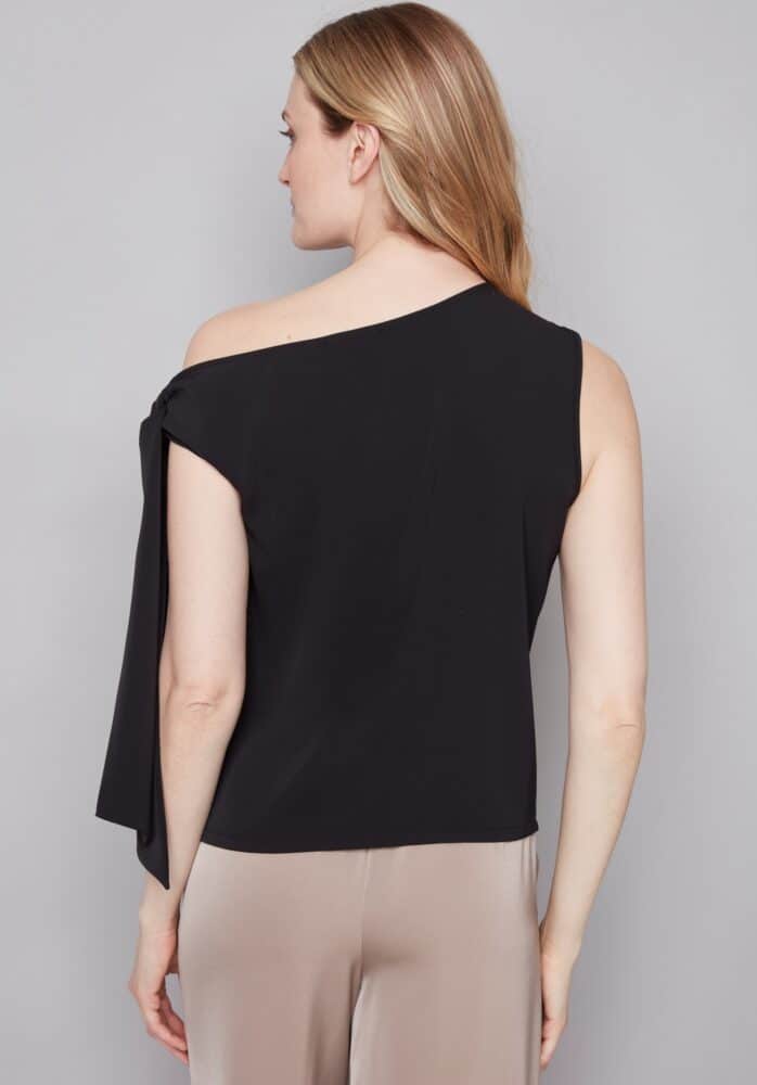 Angel Tie-Shoulder Top - black