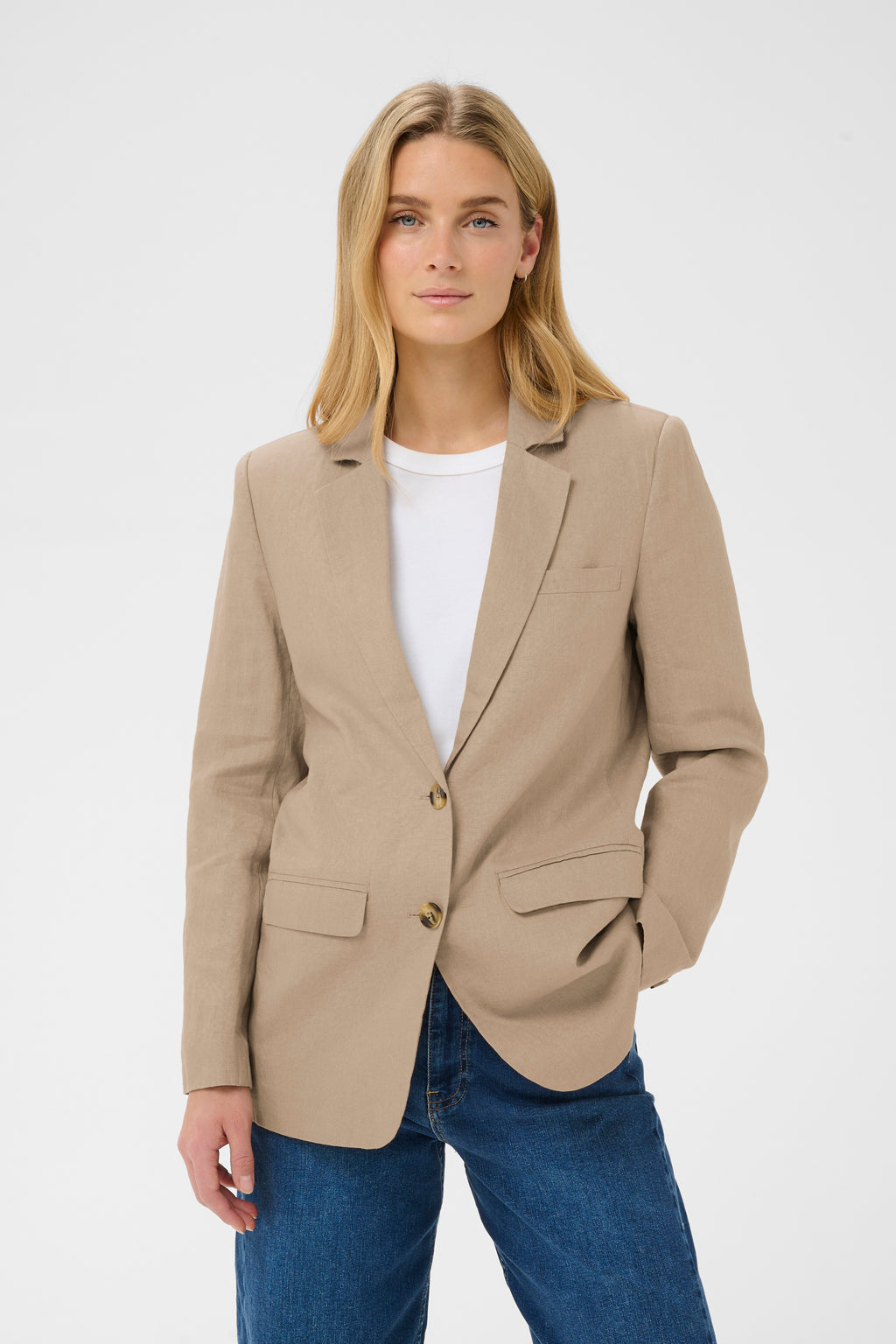 Nyan Linen Blazer - Silver Mink