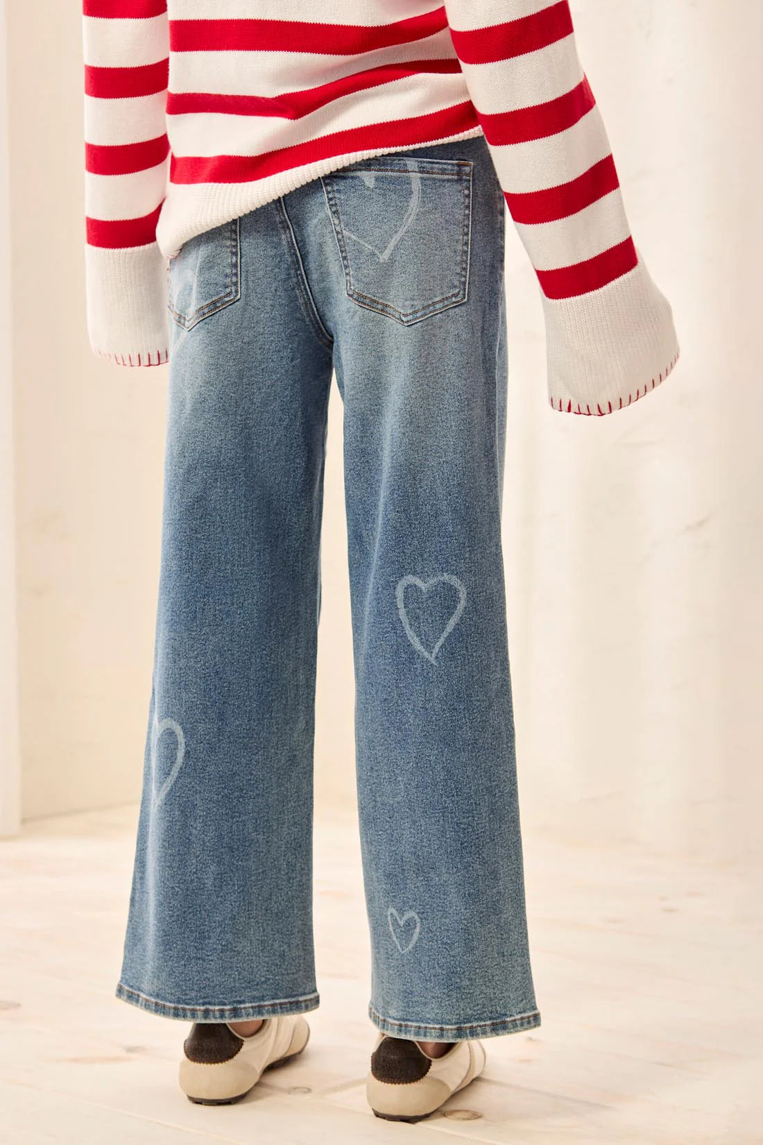 Sophia Curvy Wide-Leg Love Printed Jeans