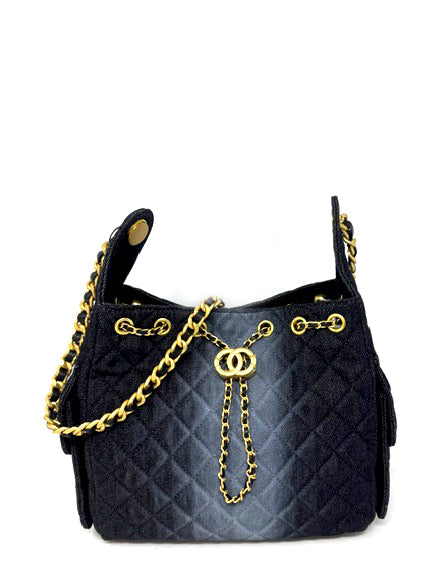 Denim Black Bag
