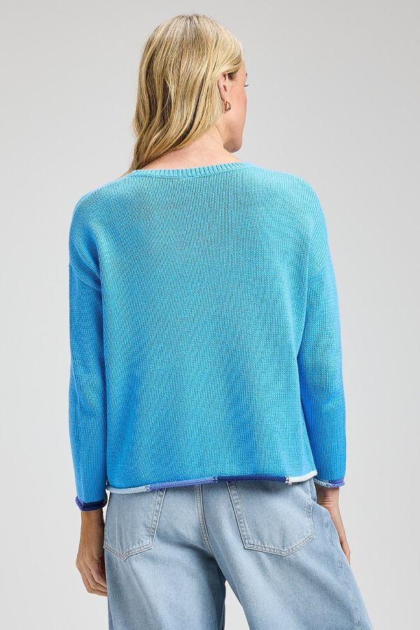 Bottom Detail Sweater Azure