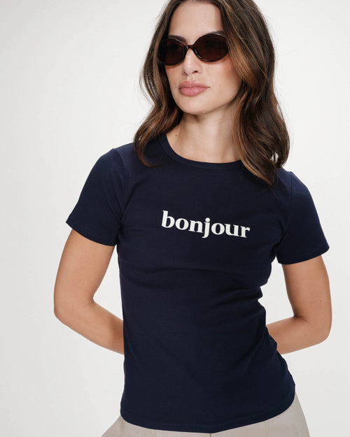 Bonjour Vigee T-Shirt - Navy