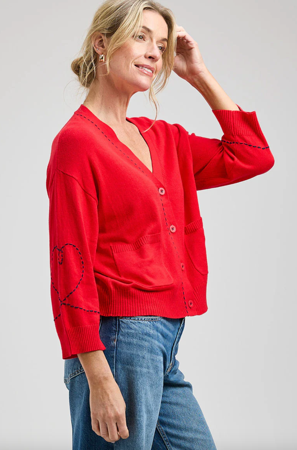 Heart Wide Sleeve Cardi