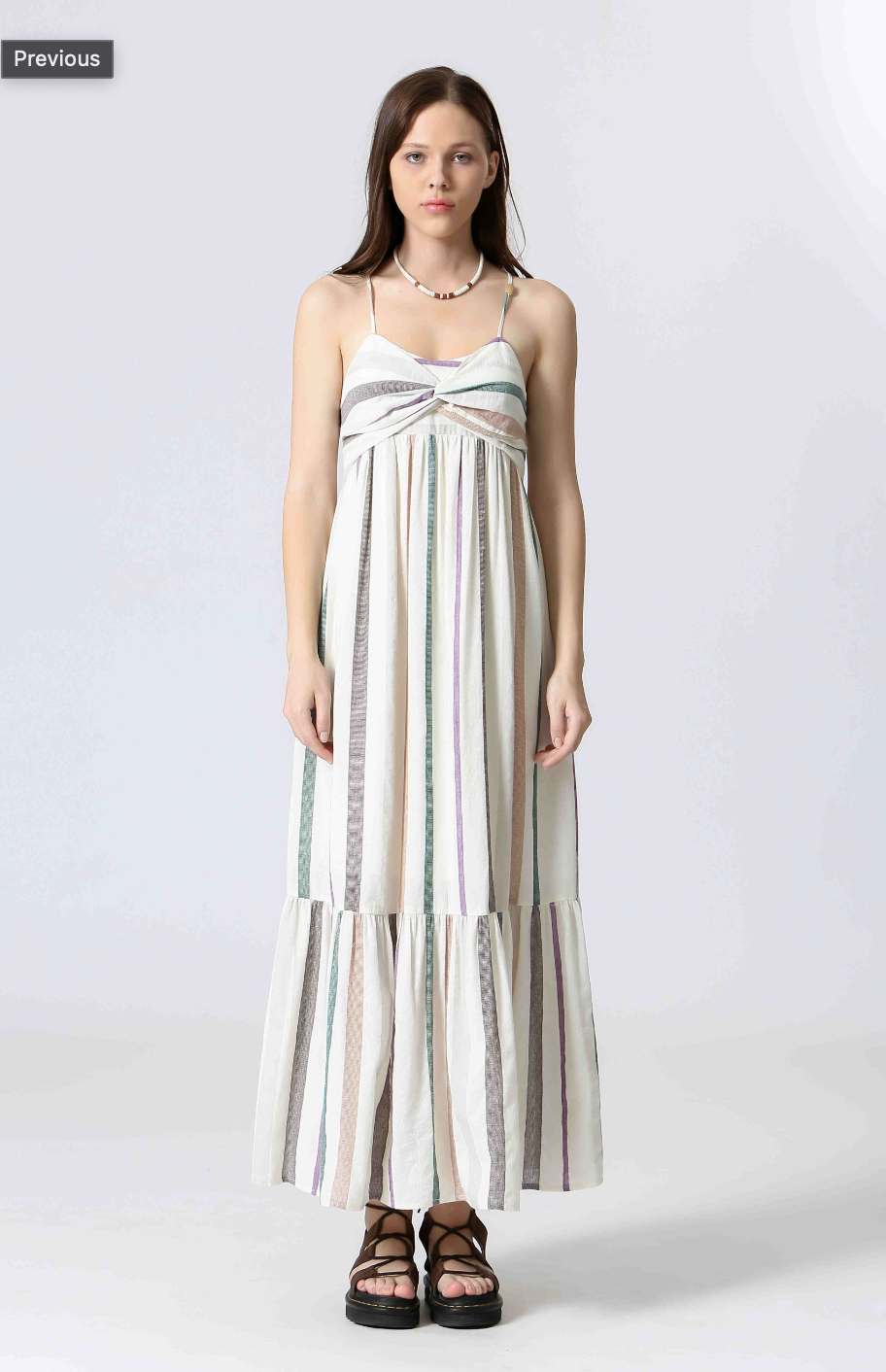 Robe longue coton rayé Dress