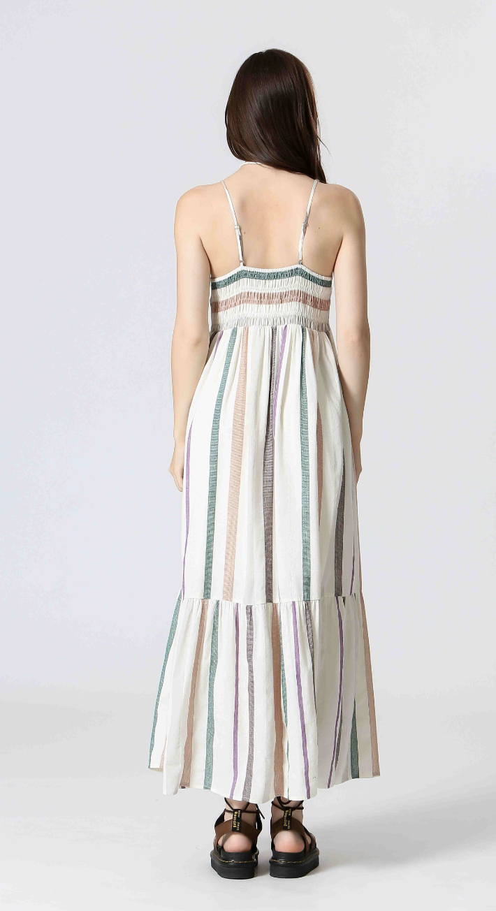 Robe longue coton rayé Dress