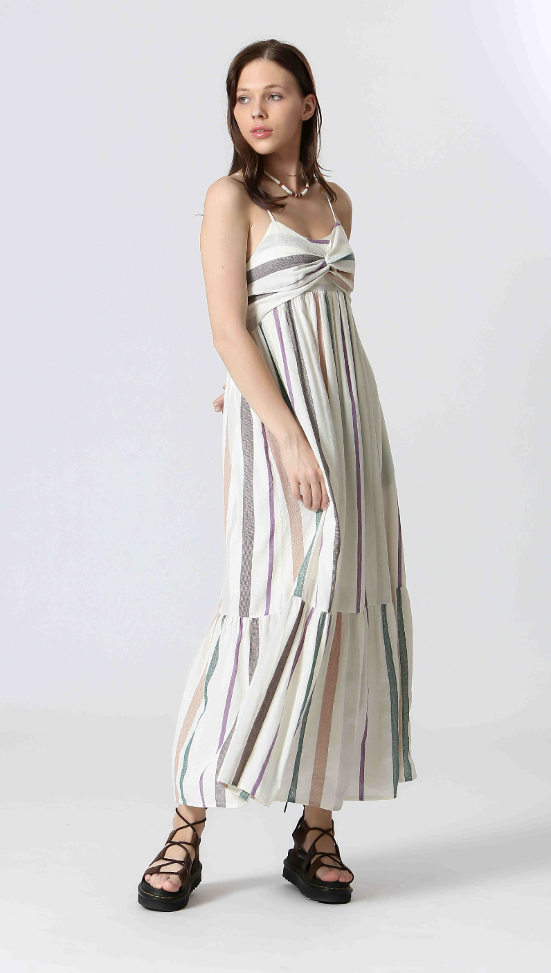 Robe longue coton rayé Dress