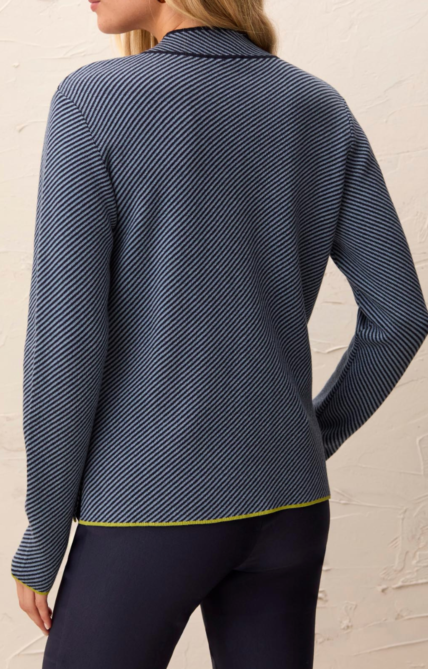 Abigal Split Sweater -BLUE FOG