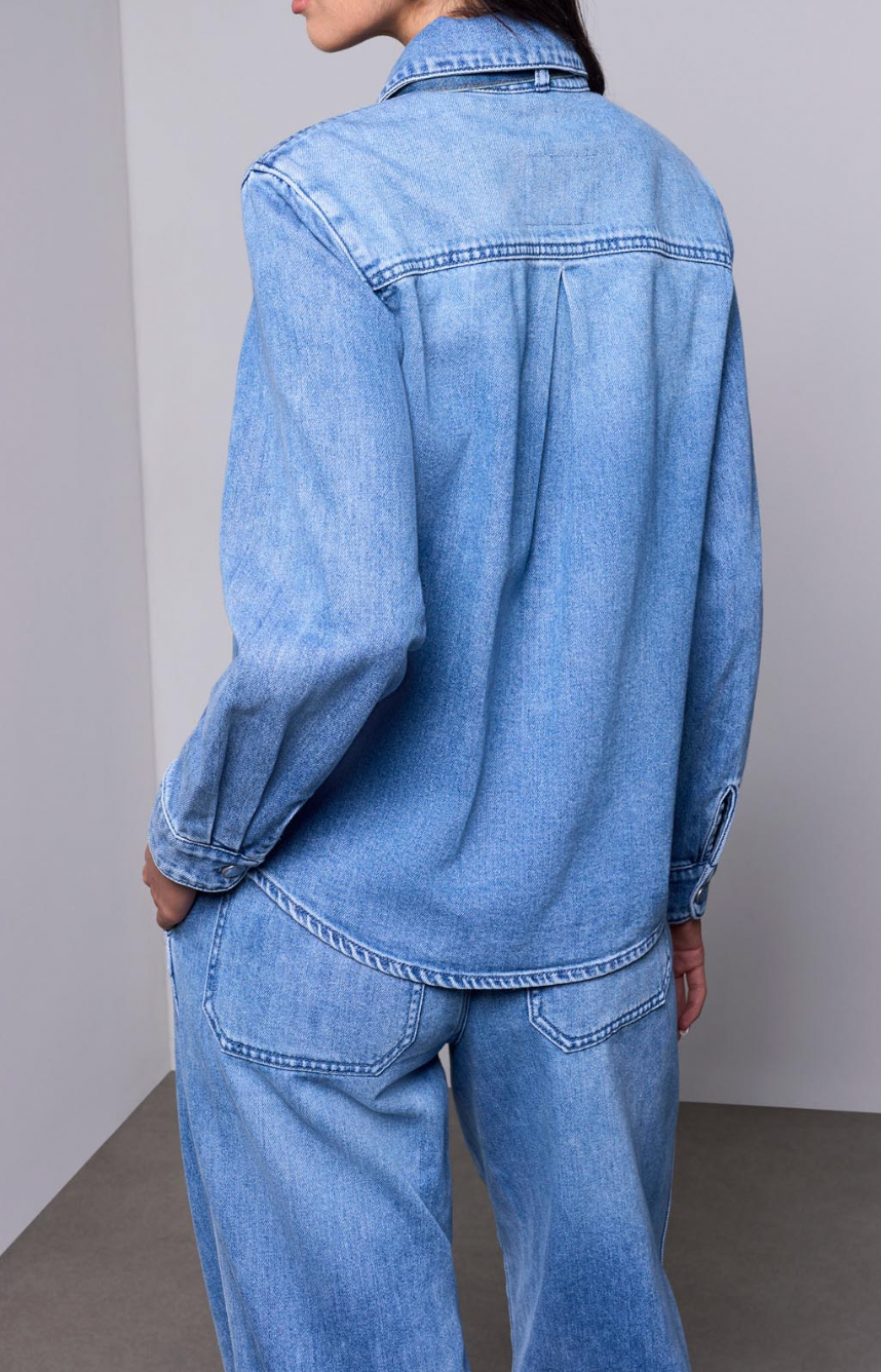 Denim Bow Blouse