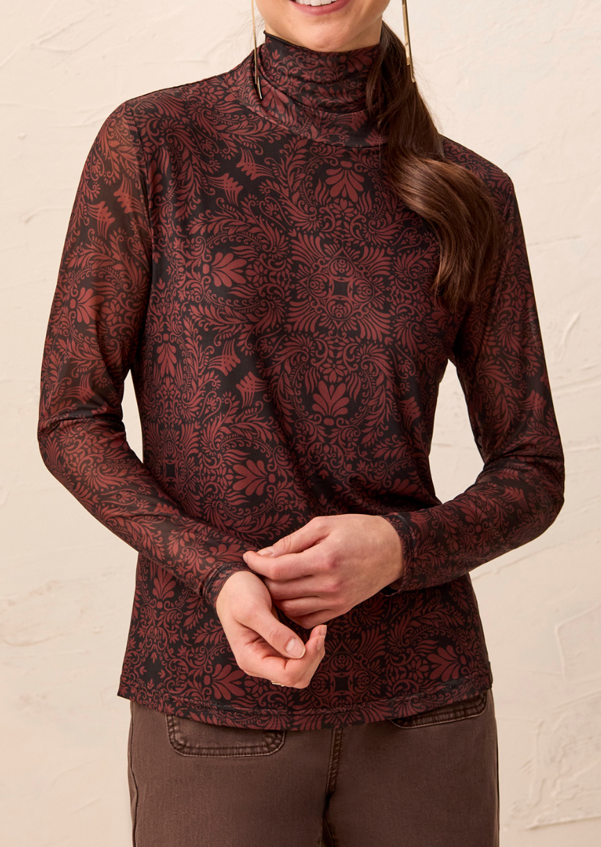 Mesh Turtle Neck - Rustic Brown