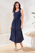 Mixed media Sleeveless Maxi Dress